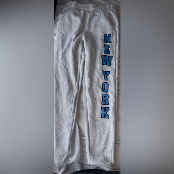 Rainbow Gray Track Pants with Blue New York Print - Picture 1 of 1